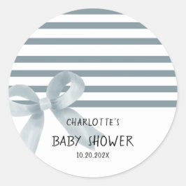 Adesivo Redondo Chá de fraldas Arco Azul com Cor de Água Gelada