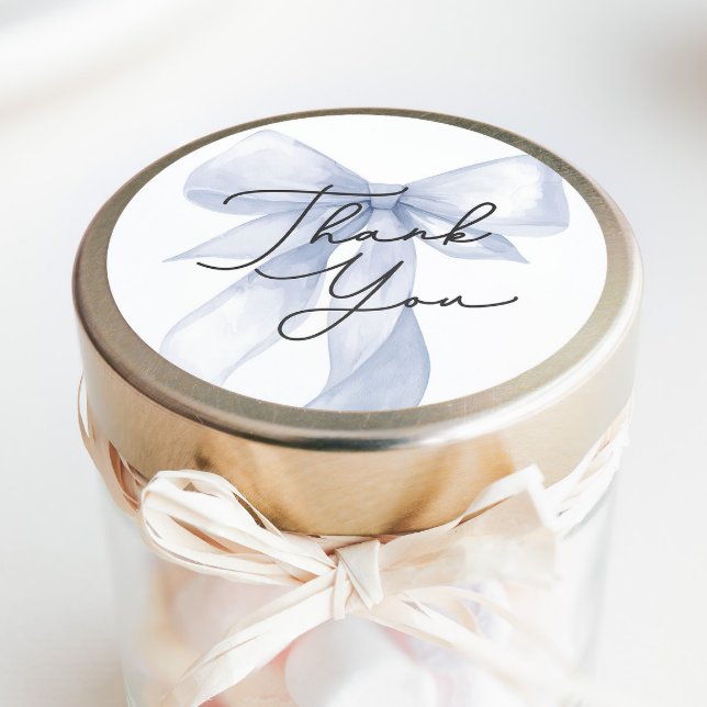 Adesivo Redondo Chá de fraldas Arco Azul Obrigado Por Favor (Criador carregado)