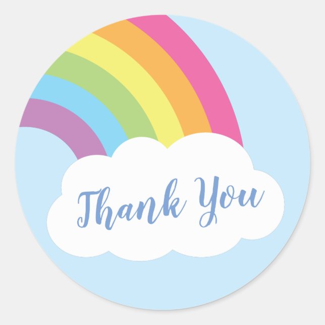 Adesivo Redondo Chá de fraldas arco-íris (Frente)
