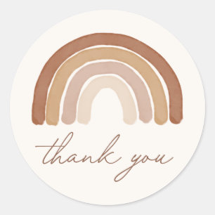 Adesivo Redondo Chá de fraldas Arco-Íris Boho Terracotta
