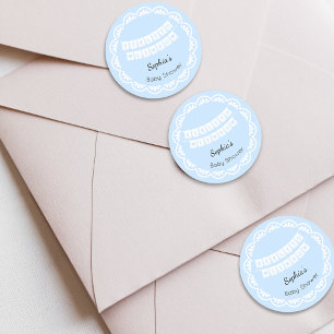 Adesivo Redondo Chá de fraldas Azul Cielito Lindo