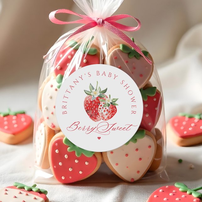 Adesivo Redondo Chá de fraldas Berry Sweet (Criador carregado)