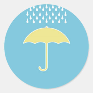 Adesivo Redondo Chá de fraldas Blue Boy Umbrella Stickers