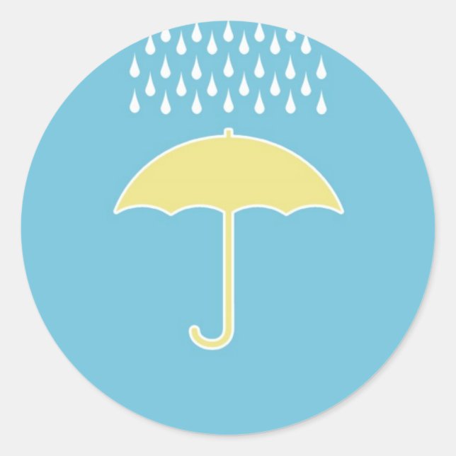 Adesivo Redondo Chá de fraldas Blue Boy Umbrella Stickers (Frente)