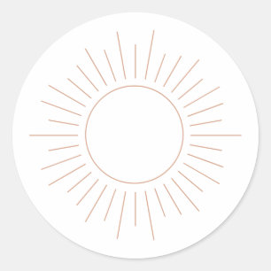 Adesivo Redondo Chá de fraldas Boho Sun