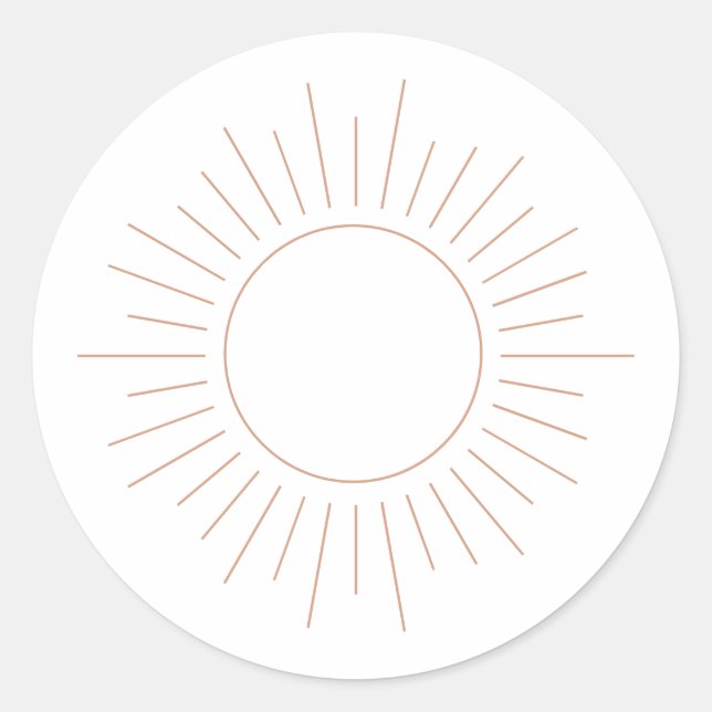 Adesivo Redondo Chá de fraldas Boho Sun (Frente)