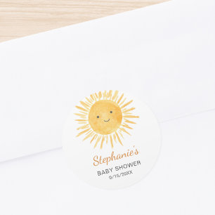 Adesivo Redondo Chá de fraldas Boho Sun