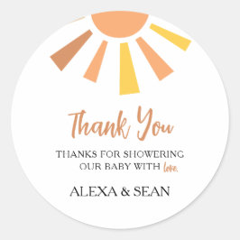 Adesivo Redondo Chá de fraldas Boho Sunshine