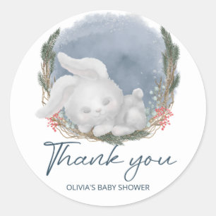 Adesivo Redondo Chá de fraldas Bonny Snowly Winter Obrigado