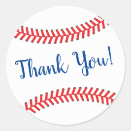 Adesivo Redondo Chá de fraldas Clássico de Baseball com Pequena Lâ