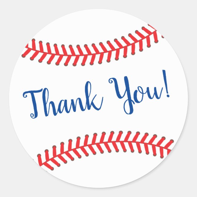 Adesivo Redondo Chá de fraldas Clássico de Baseball com Pequena Lâ (Frente)