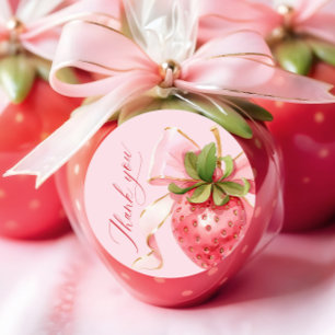 Adesivo Redondo Chá de fraldas Coquette Berry Sweet