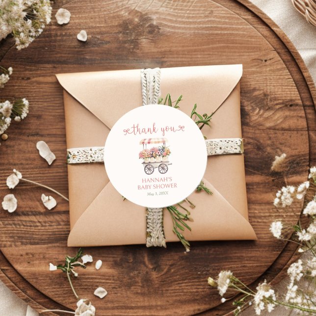 Adesivo Redondo Chá de fraldas crescido localmente (Criador carregado)