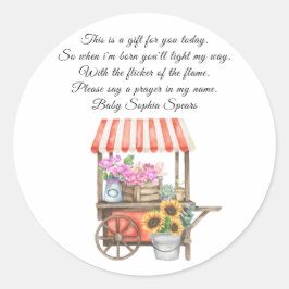 Adesivo Redondo Chá de fraldas cultivado localmente - oração