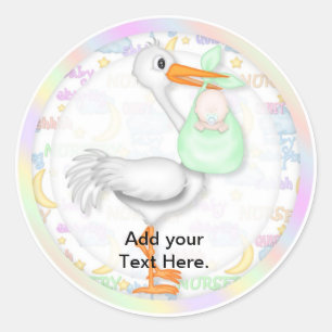 Adesivo Redondo Chá de fraldas Cupcake