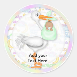 Adesivo Redondo Chá de fraldas Cupcake