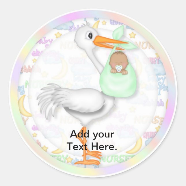 Adesivo Redondo Chá de fraldas Cupcake (Frente)