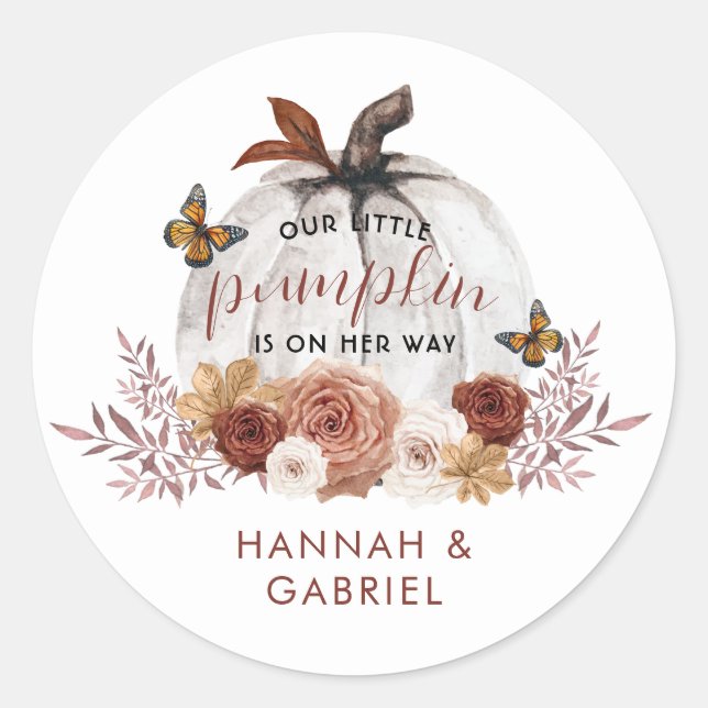 Adesivo Redondo Chá de fraldas de abóbora (Frente)