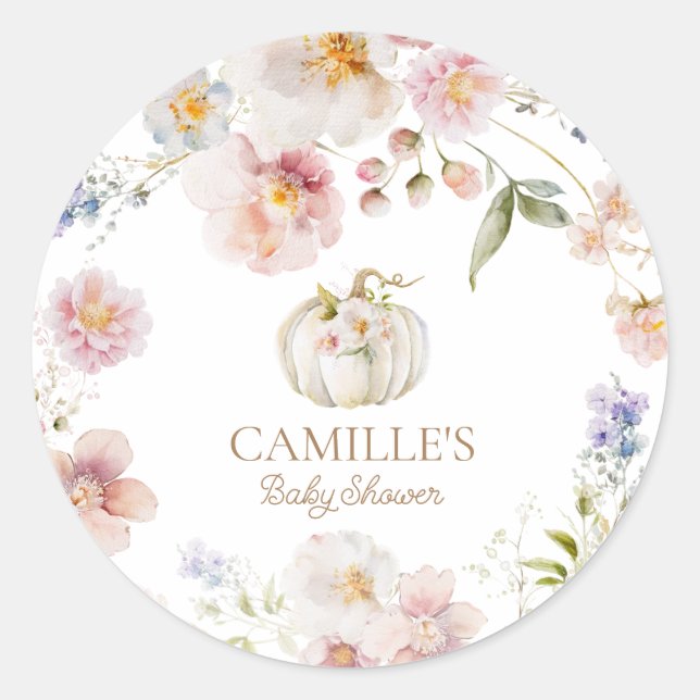 Adesivo Redondo Chá de fraldas de Abóbora (Frente)