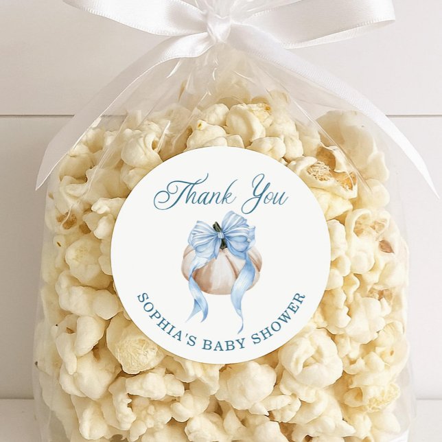 Adesivo Redondo Chá de fraldas de Abóbora Arco Azul (Criador carregado)