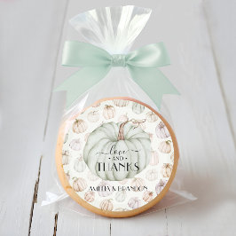 Adesivo Redondo Chá de fraldas de Abóbora Verde Obrigado