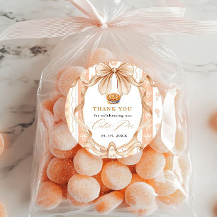 Adesivo Redondo Chá de fraldas de Ação de Graças Boho Little Cutie