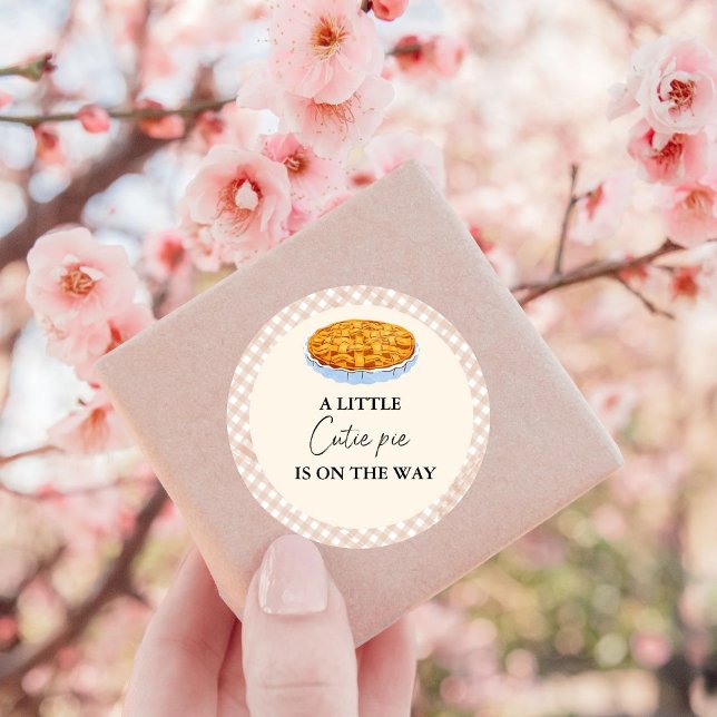 Adesivo Redondo Chá de fraldas de Ação de Graças Boho Little Cutie (Criador carregado)