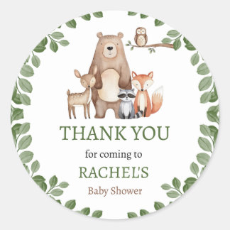 Adesivo Redondo Chá de fraldas De Animais Da Floresta Coca-Cola Ob