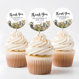 Adesivo Redondo Chá de fraldas de animais de capoeira