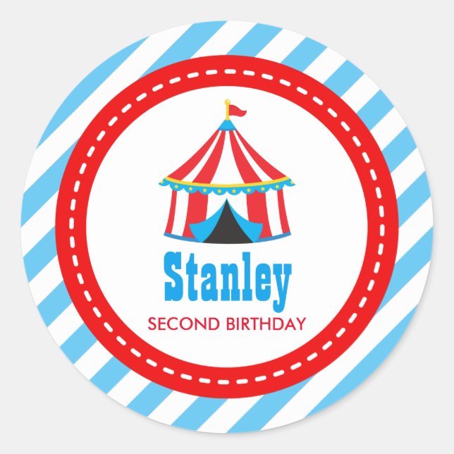 Adesivo Redondo Chá de fraldas de aniversário do Carnaval (Frente)