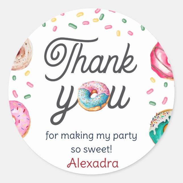 Adesivo Redondo Chá de fraldas de aniversário doce (Frente)