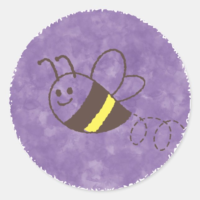 Adesivo Redondo Chá de fraldas De Aquarela De Abelhas Bonitas (Frente)