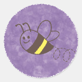 Adesivo Redondo Chá de fraldas De Aquarela De Abelhas Bonitas