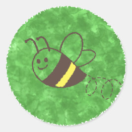 Adesivo Redondo Chá de fraldas De Aquarela De Abelhas Bonitas