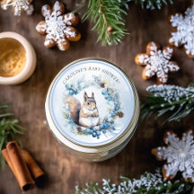 Chá de fraldas de Aquarela do Esquilo Inverno