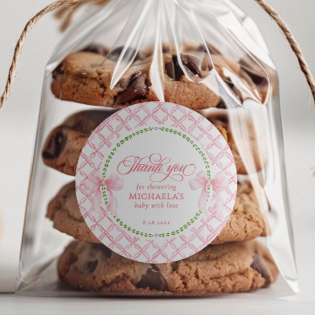 Adesivo Redondo Chá de fraldas De Aquarela Do Grande Milênio Obrig (Criador carregado)