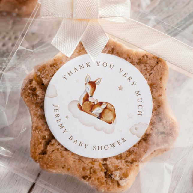 Adesivo Redondo Chá de fraldas de Aquarela Neutro de Gênero (Criador carregado)