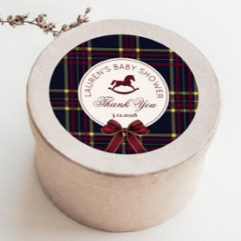 Adesivo Redondo Chá de fraldas de Arco de Natal Rocking Horse Obri