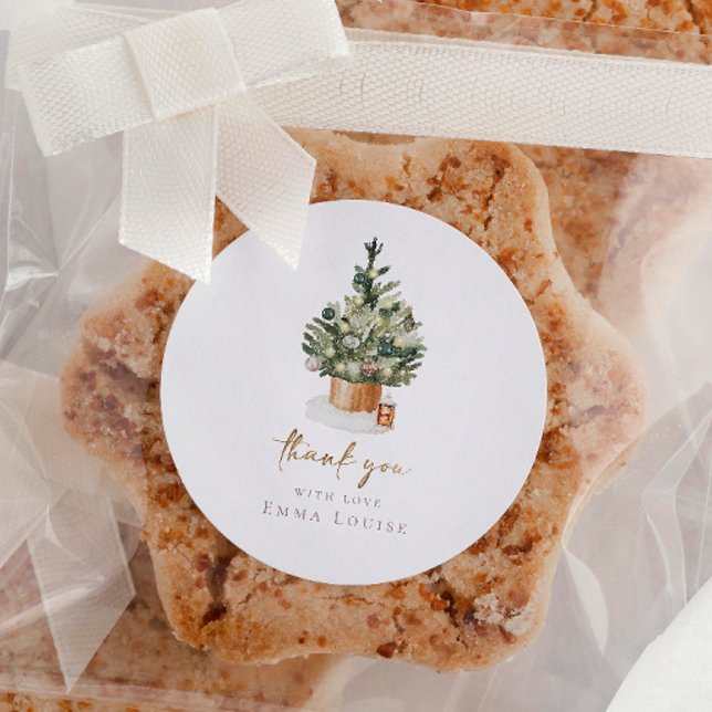 Adesivo Redondo Chá de fraldas de Árvore de Natal (Criador carregado)