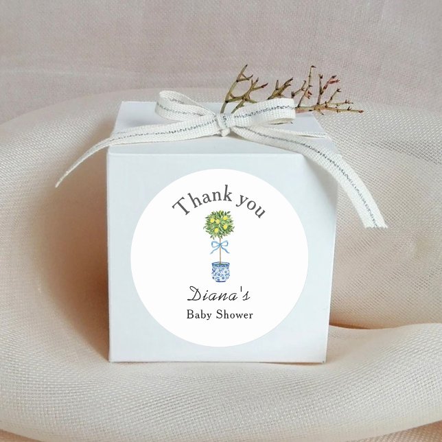 Adesivo Redondo Chá de fraldas de árvore limão (Criador carregado)