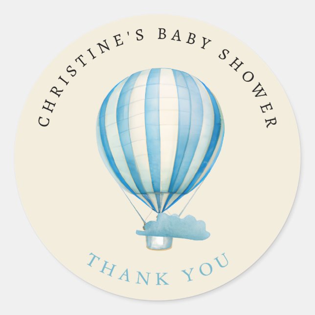 Adesivo Redondo Chá de fraldas de Balão de Ar Quente Aquecido Wate (Frente)