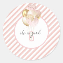 Chá de fraldas de Balões Rosa e Dourado