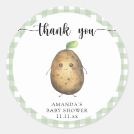 Adesivo Redondo Chá de fraldas de batata giro obrigado