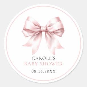 Adesivo Redondo Chá de fraldas de Bebê Arco Rosa Blush