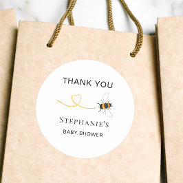 Adesivo Redondo Chá de fraldas De Bebê Obrigado