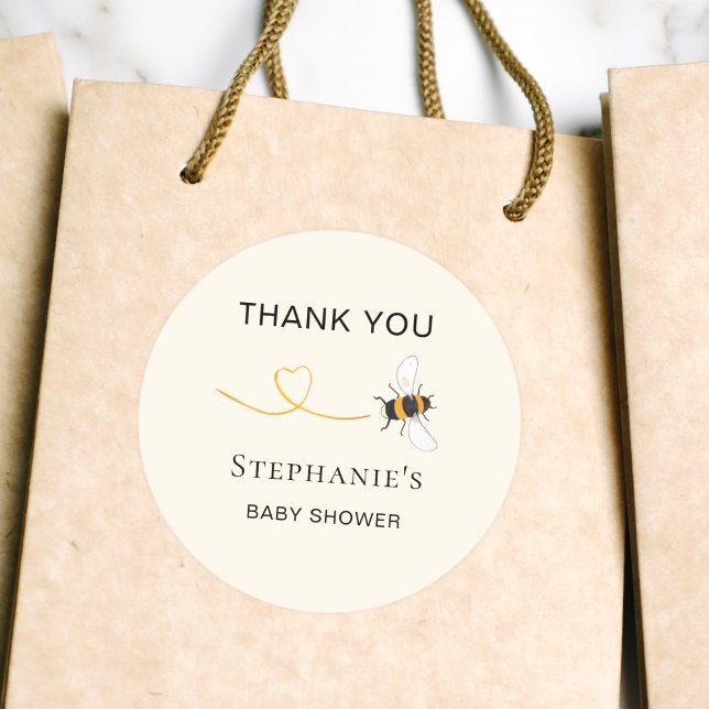 Adesivo Redondo Chá de fraldas De Bebê Obrigado (Criador carregado)