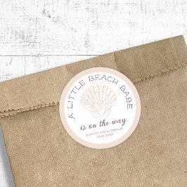 Adesivo Redondo Chá de fraldas de Bee Beach Personalizado