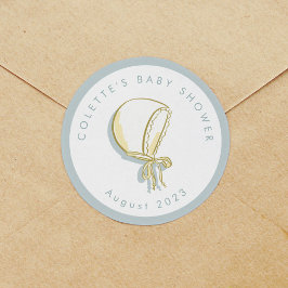 Adesivo Redondo Chá de fraldas de Bonnet Bebê