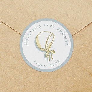 Adesivo Redondo Chá de fraldas de Bonnet Bebê