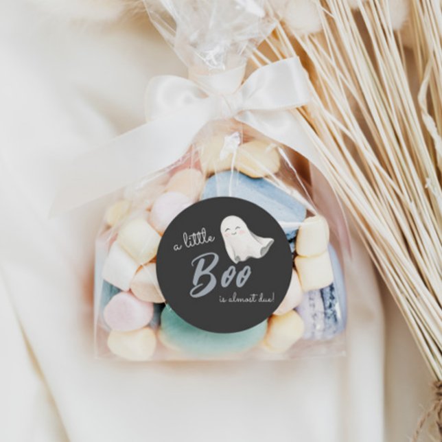 Adesivo Redondo Chá de fraldas de Boo Halloween | (Criador carregado)